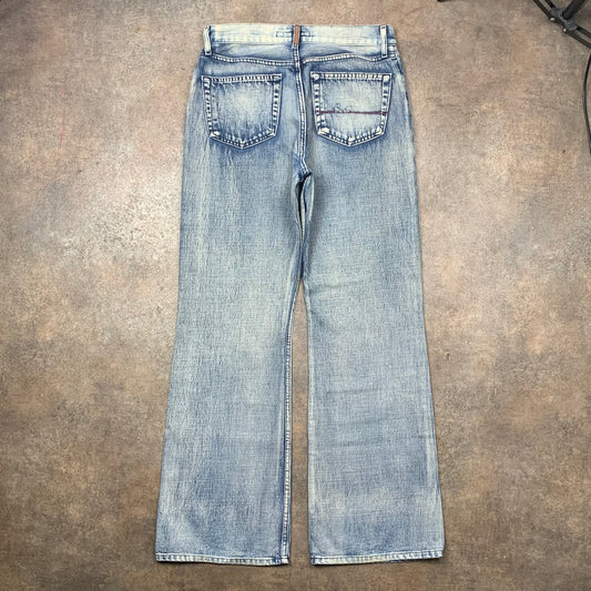 FCUK 00s flared baggy faded jeans (32")