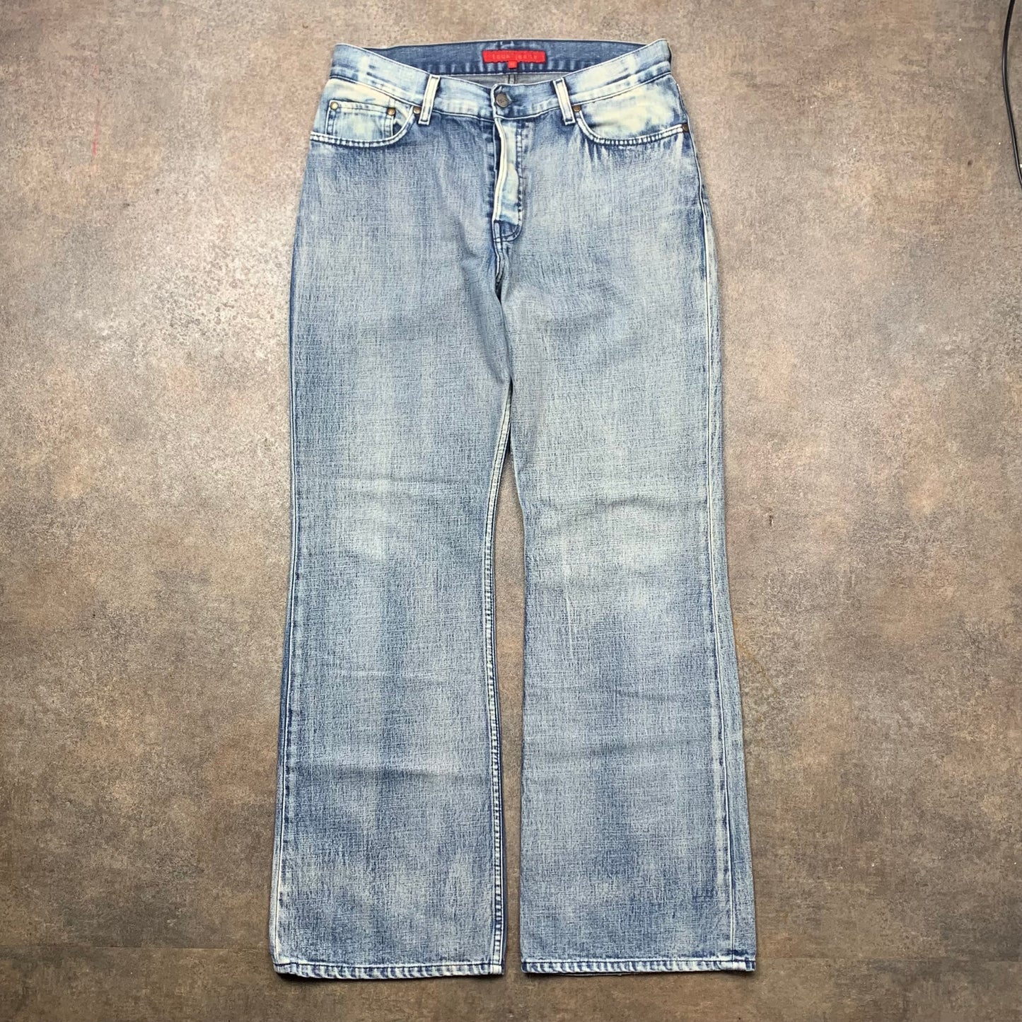 FCUK 00s flared baggy faded jeans (32")