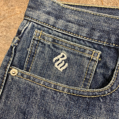 Rocawear 90s blue graphic baggy jeans