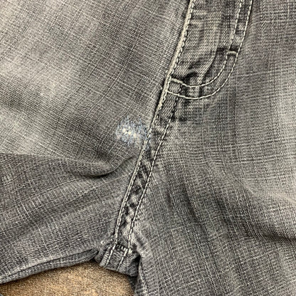 Southpole 00s grey baggy red tab jorts