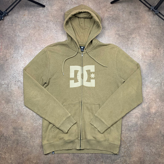 DC Shoes graphic khaki zip hoodie