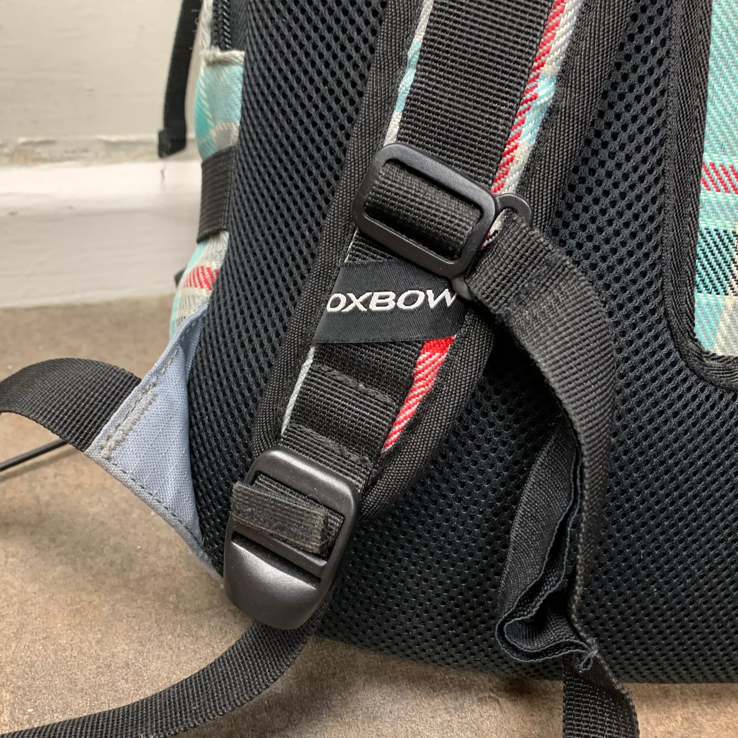 Oxbow 00s utilised plaid backpack