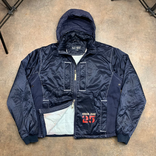 Armani Jeans 00s navy boxy bomber jacket