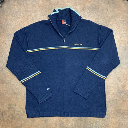 Rip Curl 00s navy quarter zip knit