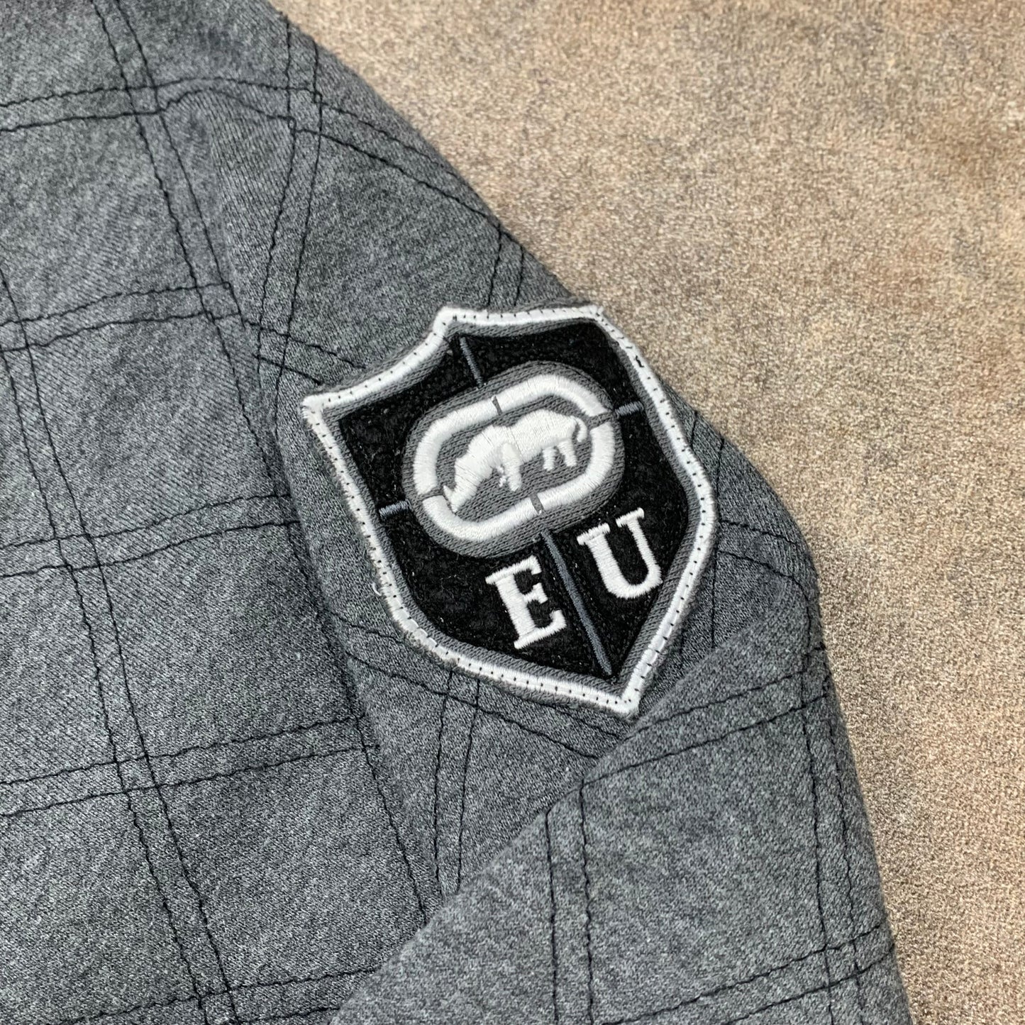 Ecko Unltd 00s grey black grunge hoodie (XL)