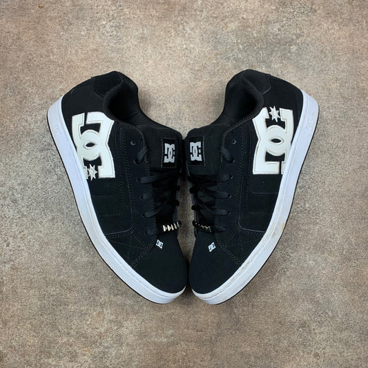 DC Shoes black white grunge trainers