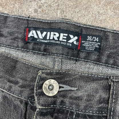 Avirex 00s baggy grey grunge denim jeans