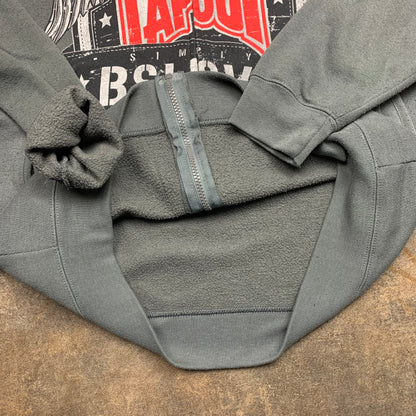 Tapout 00s grey graphic grunge zip hoodie