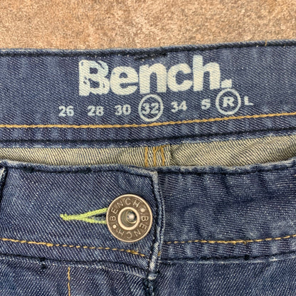 Bench 00s navy faded baggy jeans (32")