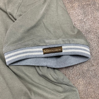 Dolce & Gabbana 00s graphic khaki polo shirt