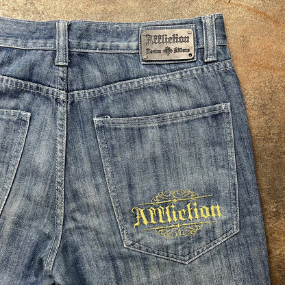 Affliction 00s baggy graphic jeans (34")