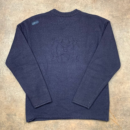 Oxbow 90s navy graphic knit (M)
