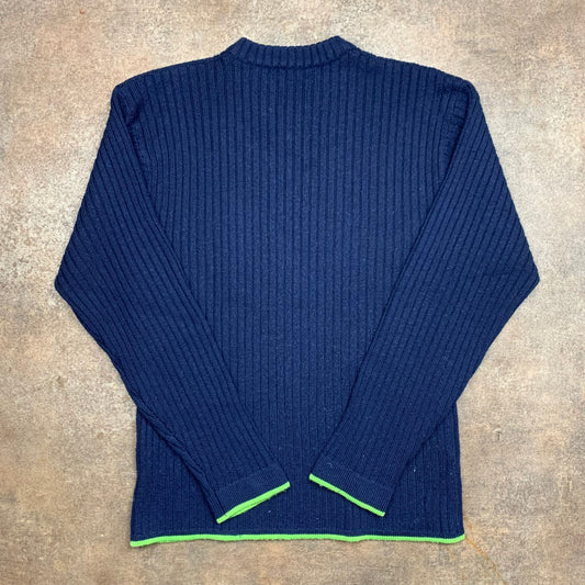 Rusty 00s navy v neck wool jumper