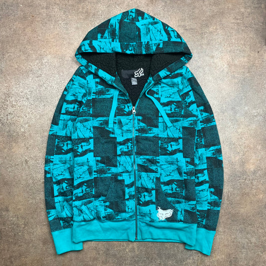 Fox Racing 00s fur lined graphic hoodie