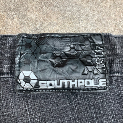 Southpole 00s black grey baggy jorts