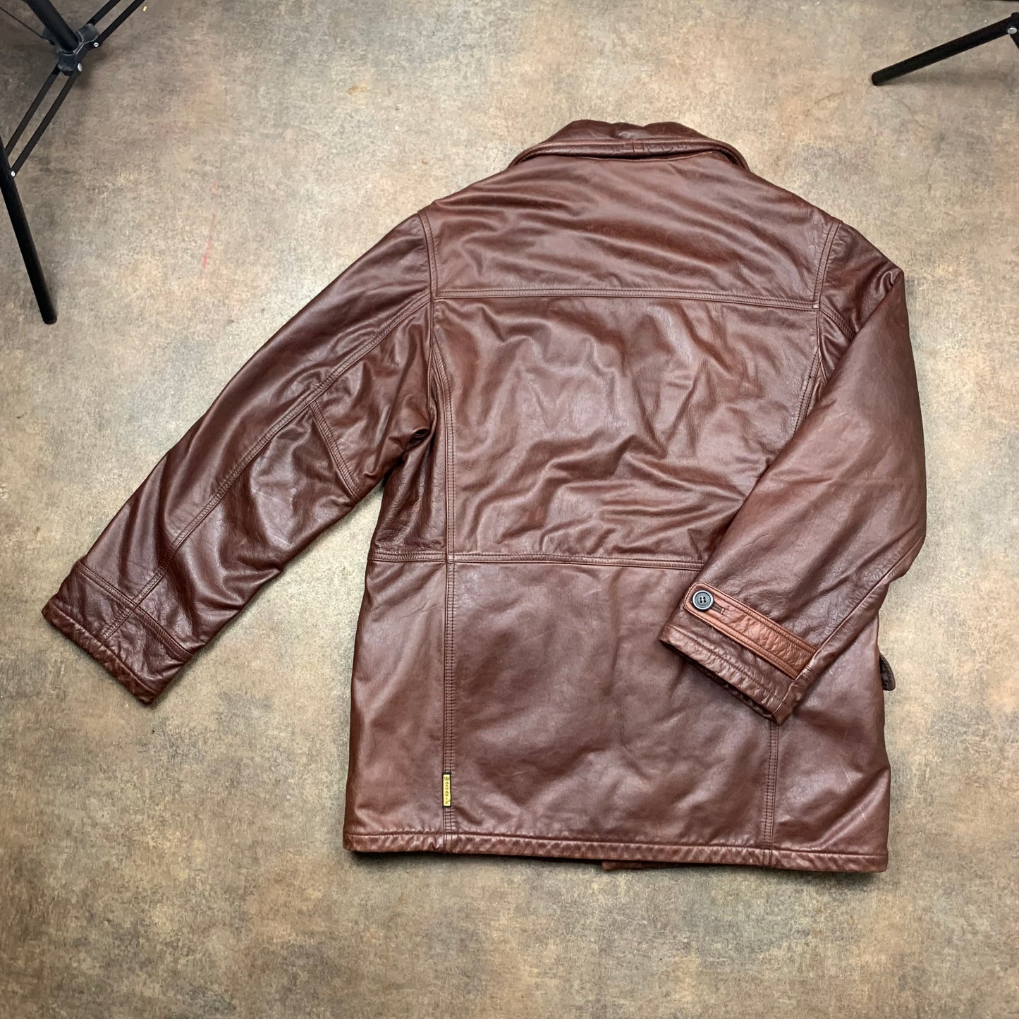 Armani Jeans 00s brown leather jacket (L)