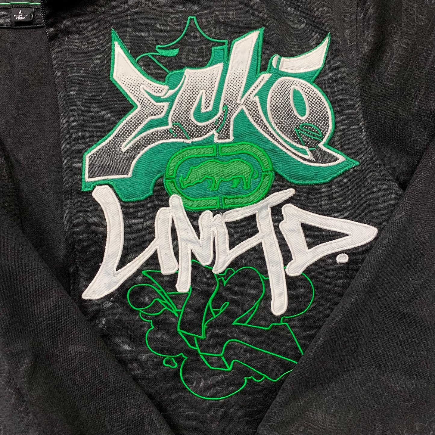 Ecko Unltd. 00s graphic broken zip jacket