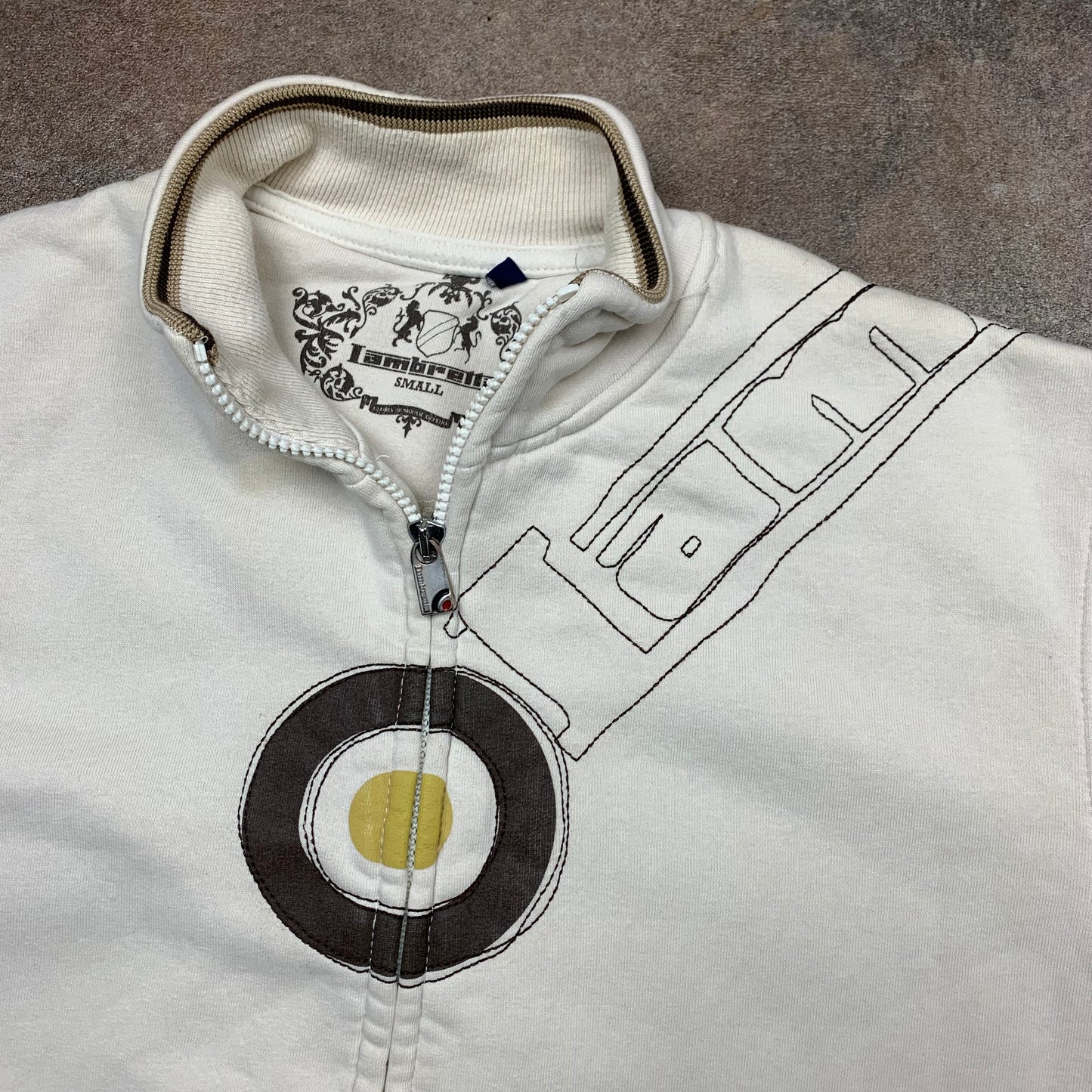 Lambretta 00s graphic zip jumper