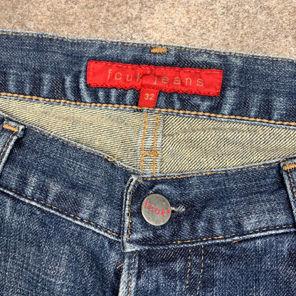FCUK 00s navy embroidered jeans