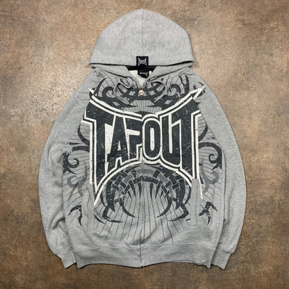 Tapout 00s graphic grunge zip hoodie (L)