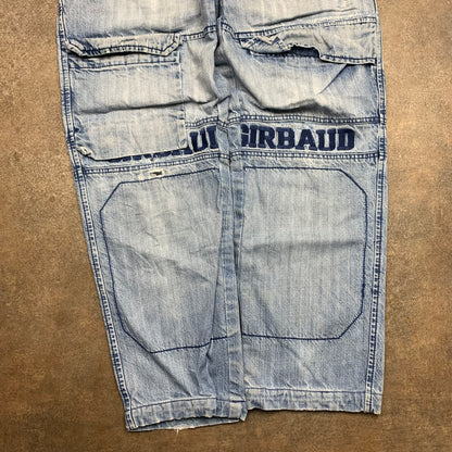 Marithé + François Girbaud 00s baggy graphic blue jeans