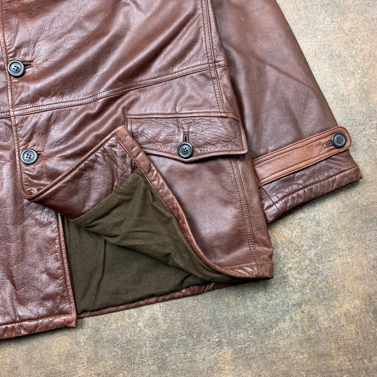 Armani Jeans 00s brown leather jacket (L)