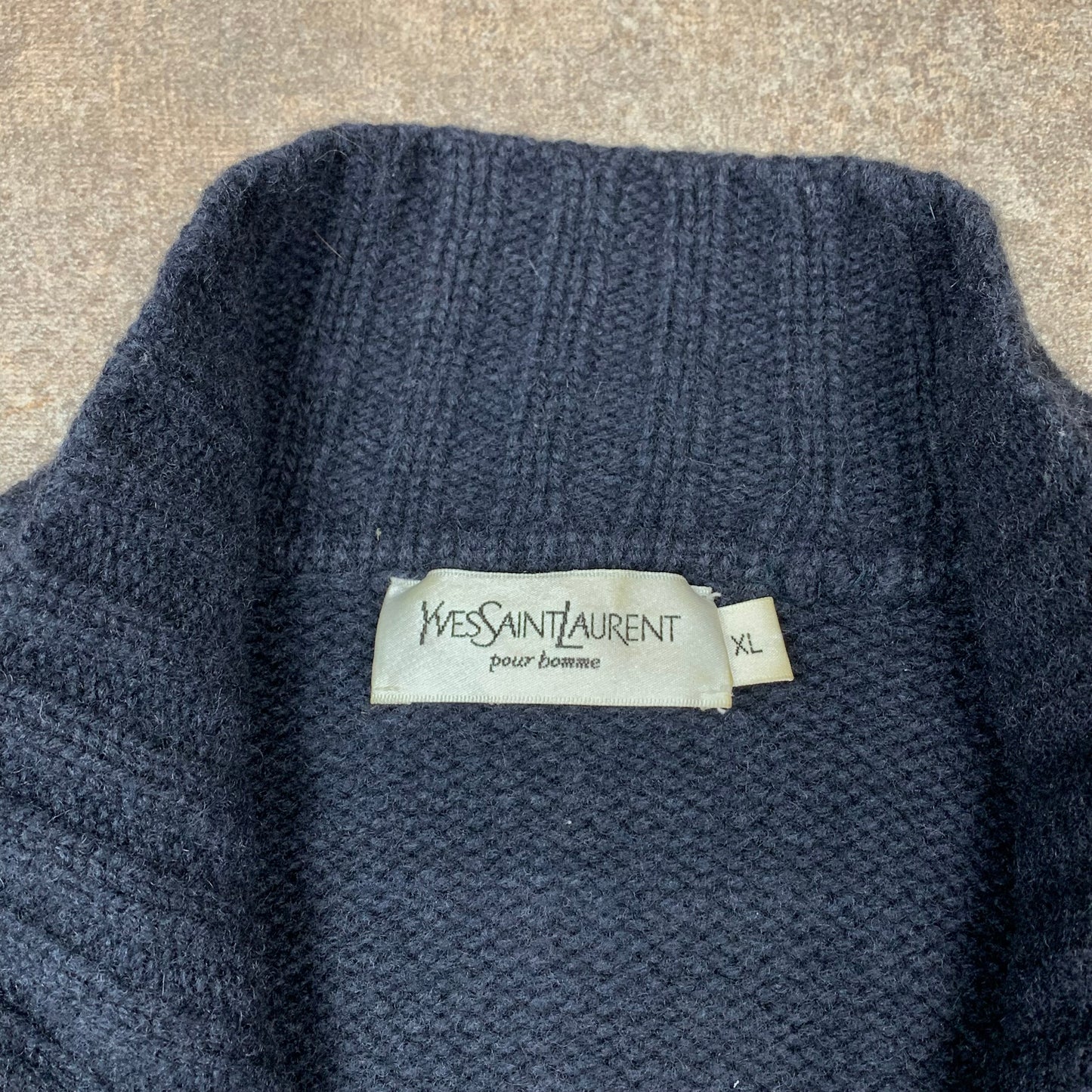 Yves Saint Laurent 00s navy zip fleece (XL)