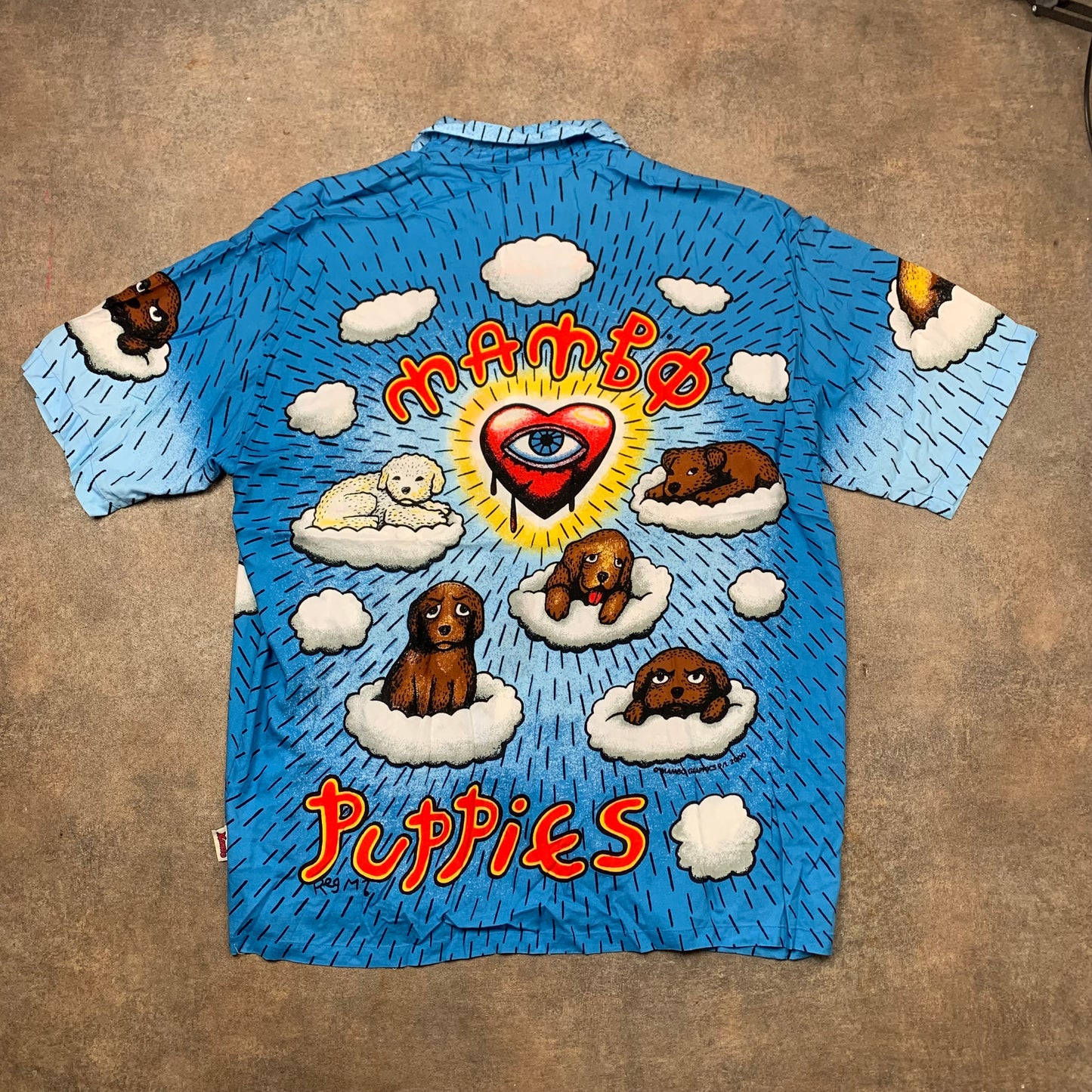 Mambo 00s blue graphic Loud Shirt (L)
