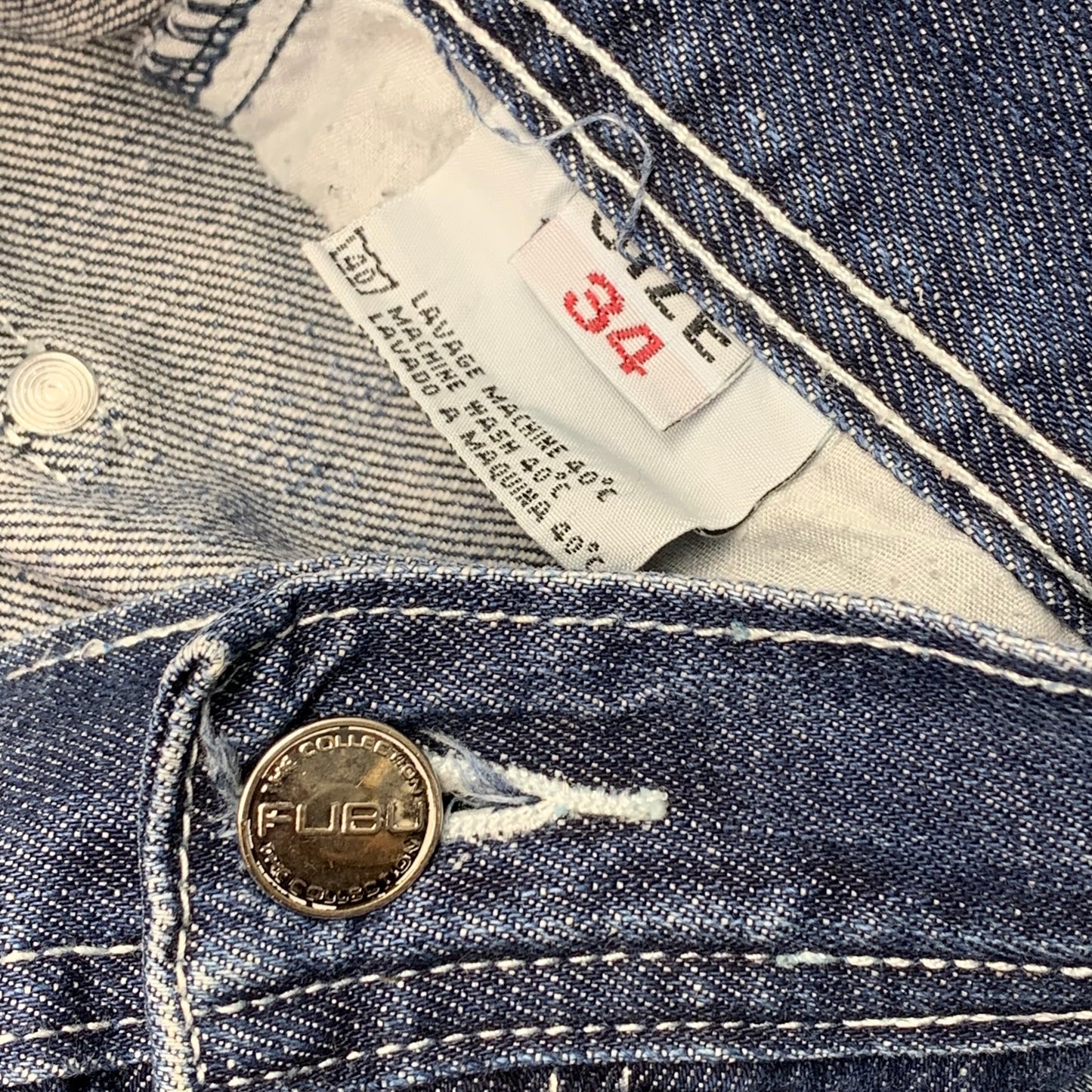 FUBU 90s navy baggy graphic jeans