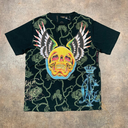 Christian Audigier 00s rhinestone graphic tee (XL)