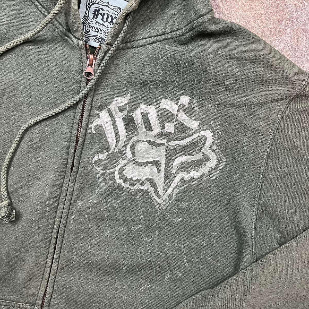 Fox Racing 00s graphic zip hoodie (M)