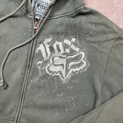 Fox Racing 00s graphic zip hoodie (M)