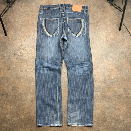 Southpole 00s straight leg embroidered jeans