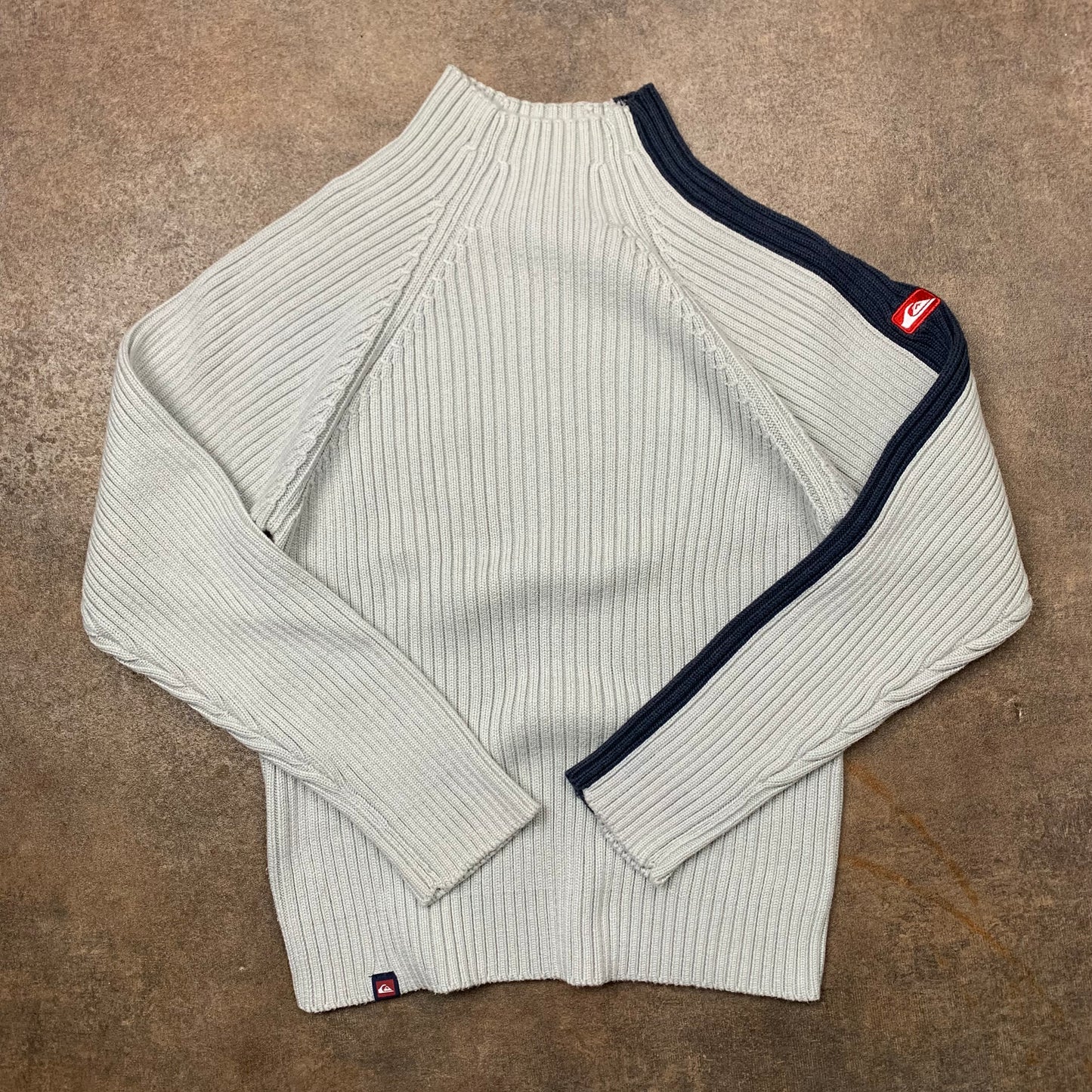 Quiksilver 90s off-white side stripe knit (S)