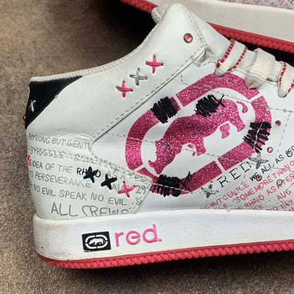 Ecko Red 00s white pink scene trainers