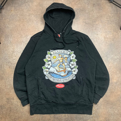 Mambo graphic black boxy hoodie