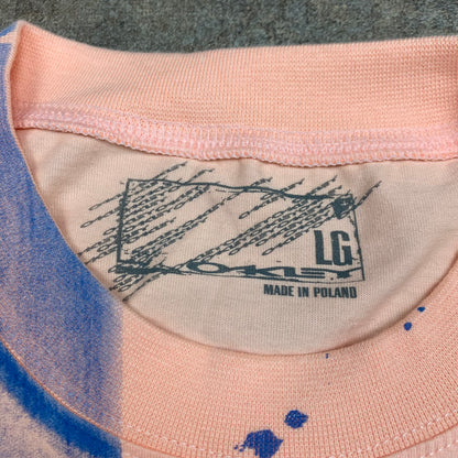 Oakley 00s pink blue graphic tee