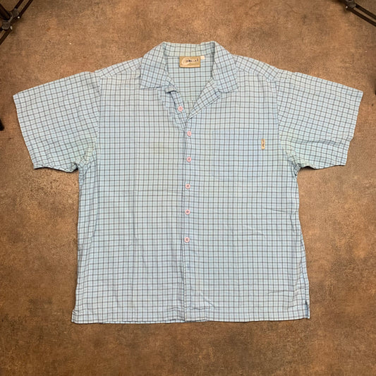 Animal 90s plaid button collar shirt