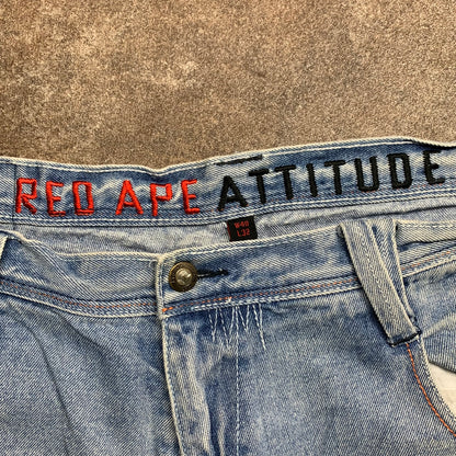 Red Ape 00s baggy embroidered jeans
