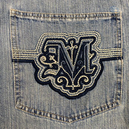 Mecca 00s light blue baggy graphic jorts