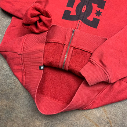 DC Shoes 00s red graphic zip hoodie