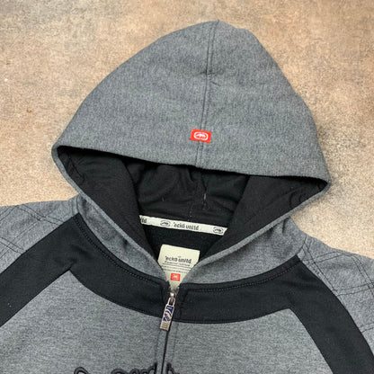 Ecko Unltd 00s grey black grunge hoodie (XL)