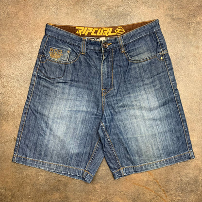 Rip Curl 00s navy baggy graphic denim shorts