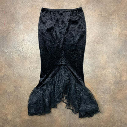 Tripp NYC 90s black velvet maxi skirt (S)