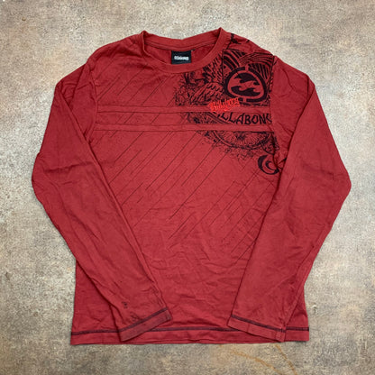 Billabong 00s red graphic long sleeve tee