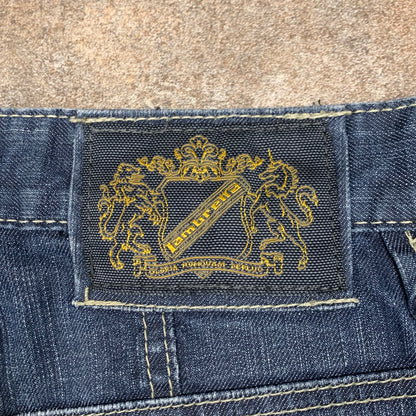 Lambretta 90s navy baggy graphic jeans