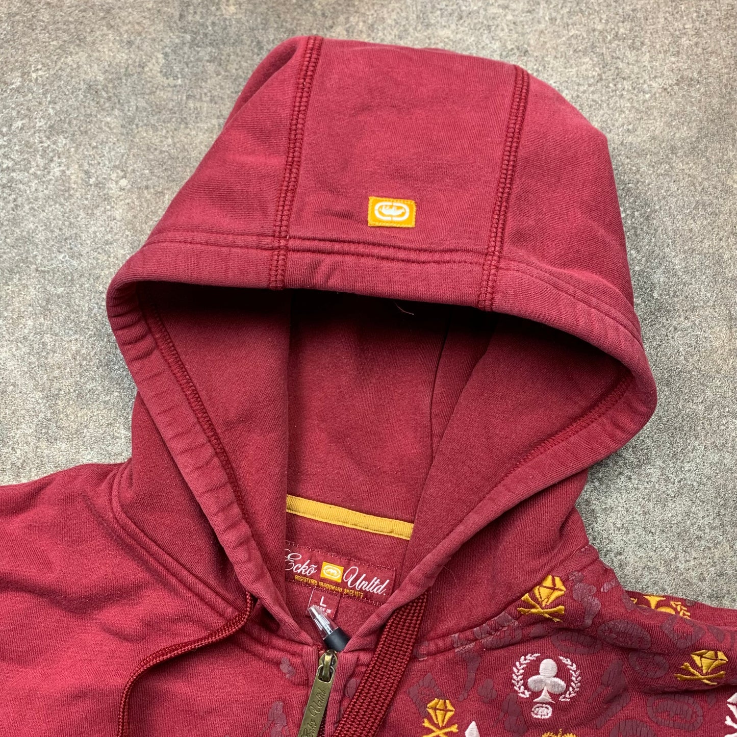 Ecko Unltd. 00s embroidered graphic hoodie (L)