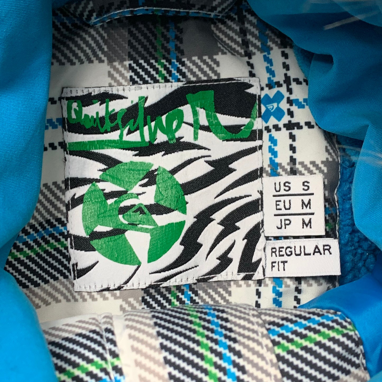 Quiksilver 00s plaid fur hood jacket (M)