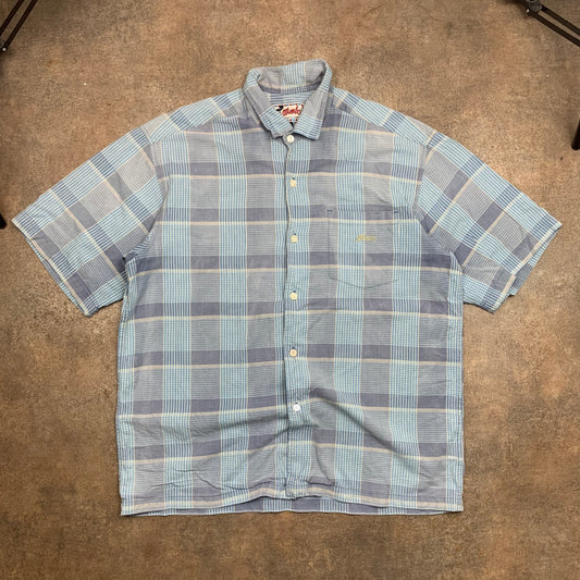 Mambo 90s blue plaid boxy shirt