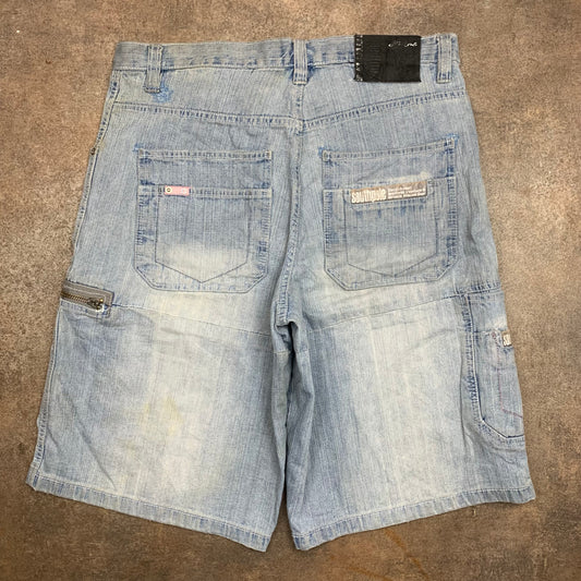 Southpole 00s pale blue baggy cargo jorts